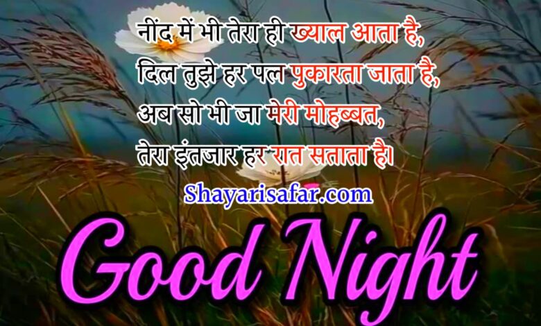 good night love shayari in hindi 4 line romantic shayari for girlfriend boyfriend